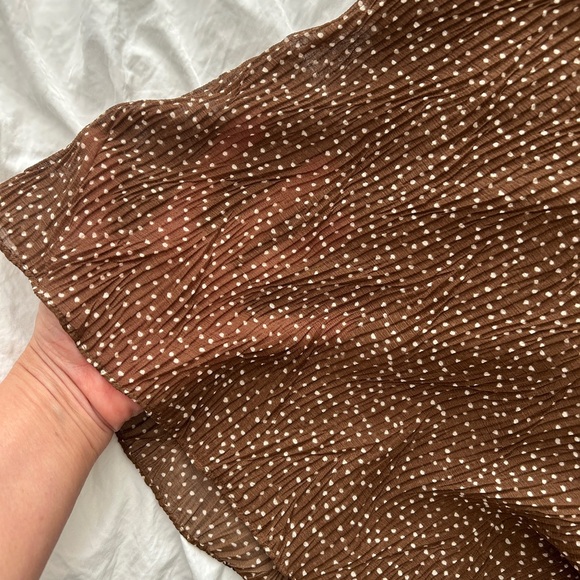 Vince Brown Long Sleeve Dress with Polka Dots - Picture 5 of 5